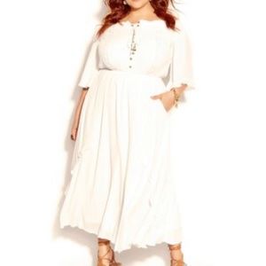 City Chic Lost Angel Maxi Dress - ivory